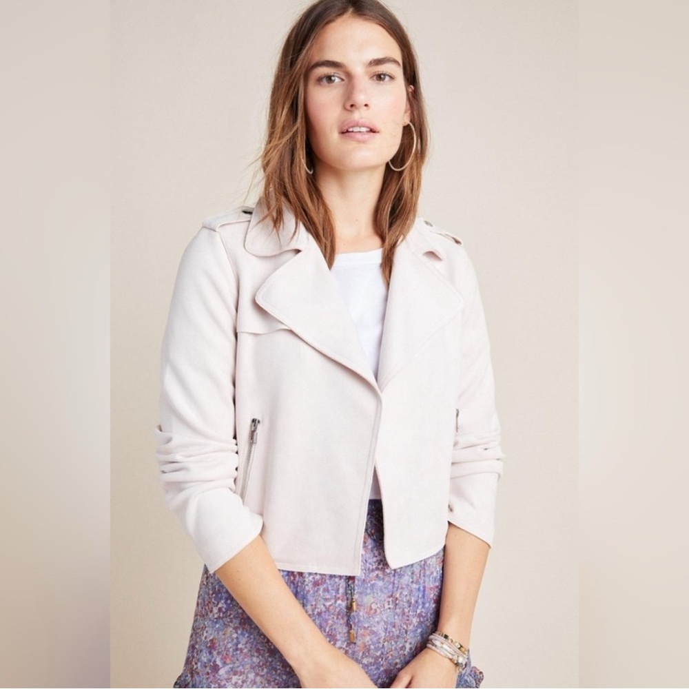 Elegant Cream Leather Jacket for Women